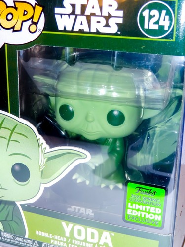 Star Wars – Yoda Green ECCC 2021 Ltd Ed Funko Bobble-Head 124 with Protector - Picture 4 of 4