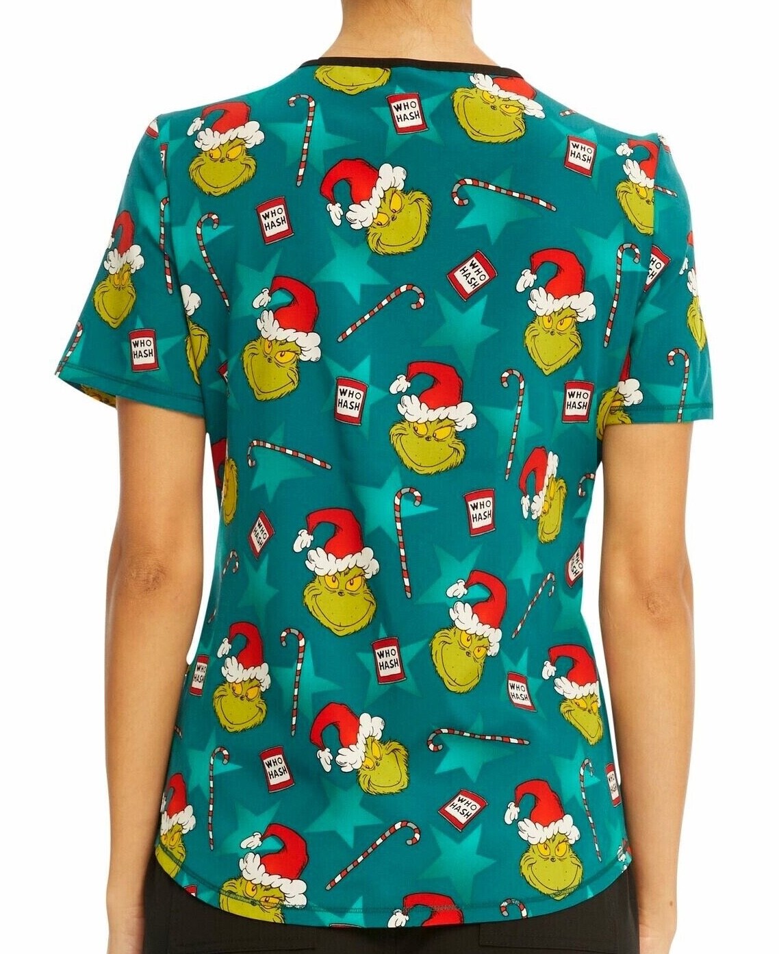 Womens The Grinch Scrub Top Shirt Who Stole Christmas XSXL 2X 3X PLUS
