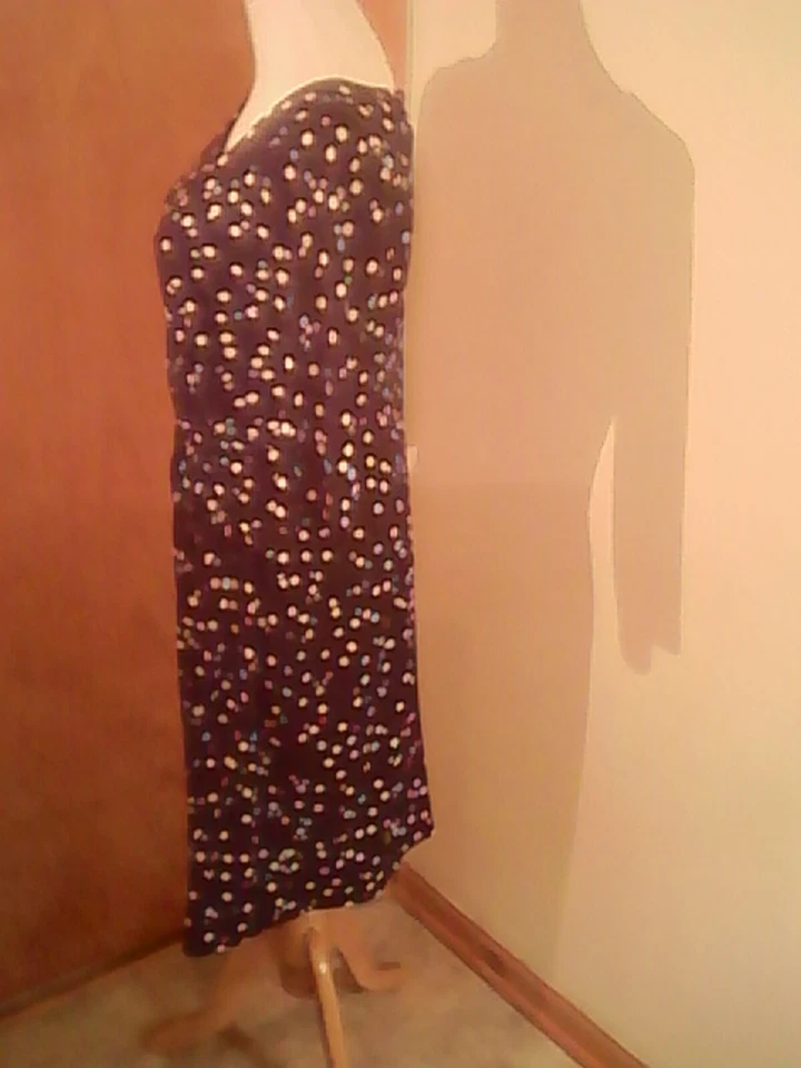 Vestido negro Signature by Sangria lunares blancos 10 poliéster forrado spandex Foto 2 de 4