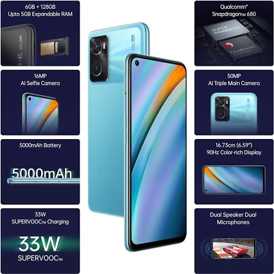 OPPO K10 | Blue Flame | 6GB RAM | 128GB Storage | Android