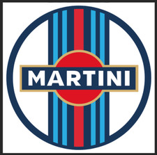 Martini Racing Aufkleber "Martini Racing" in rund  20x20cm  Neu rar selten !!!!!