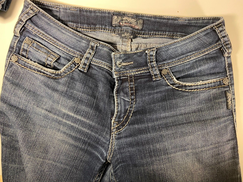 Silver Jeans Co. Women's W30/L32 Suki Surplus Wide Thread Bootcut Denim Blue - Picture 5 of 8
