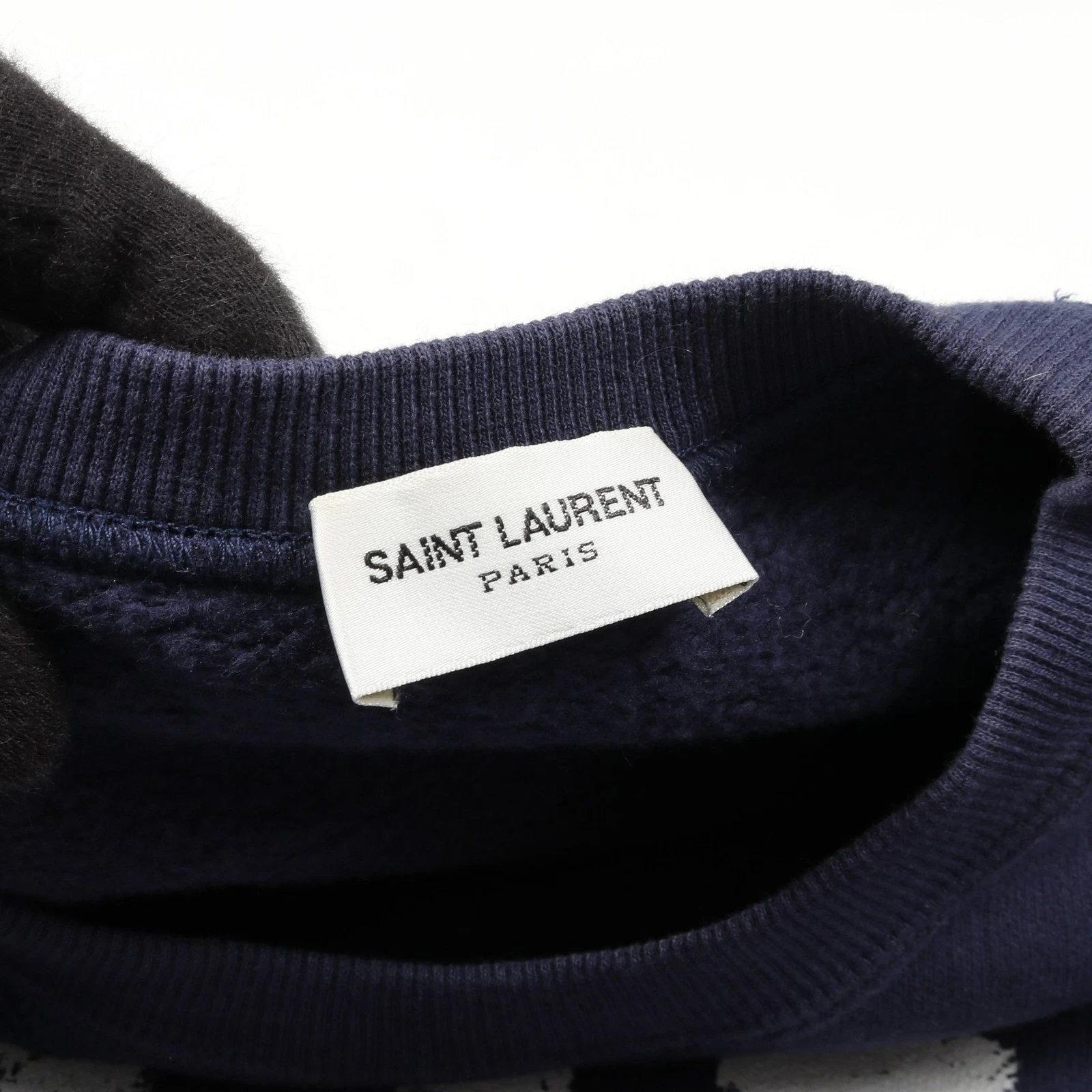 SAINT LAURENT (YSL) 【Tops】SAINT LAURENT PARIS Felpa con cappuccio e zip stampa logo cotone navy