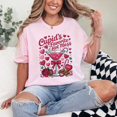 Amor Favorite Hot Mess Damen ringgesponnenes T-Shirt Valentinstag Geschenk für sie