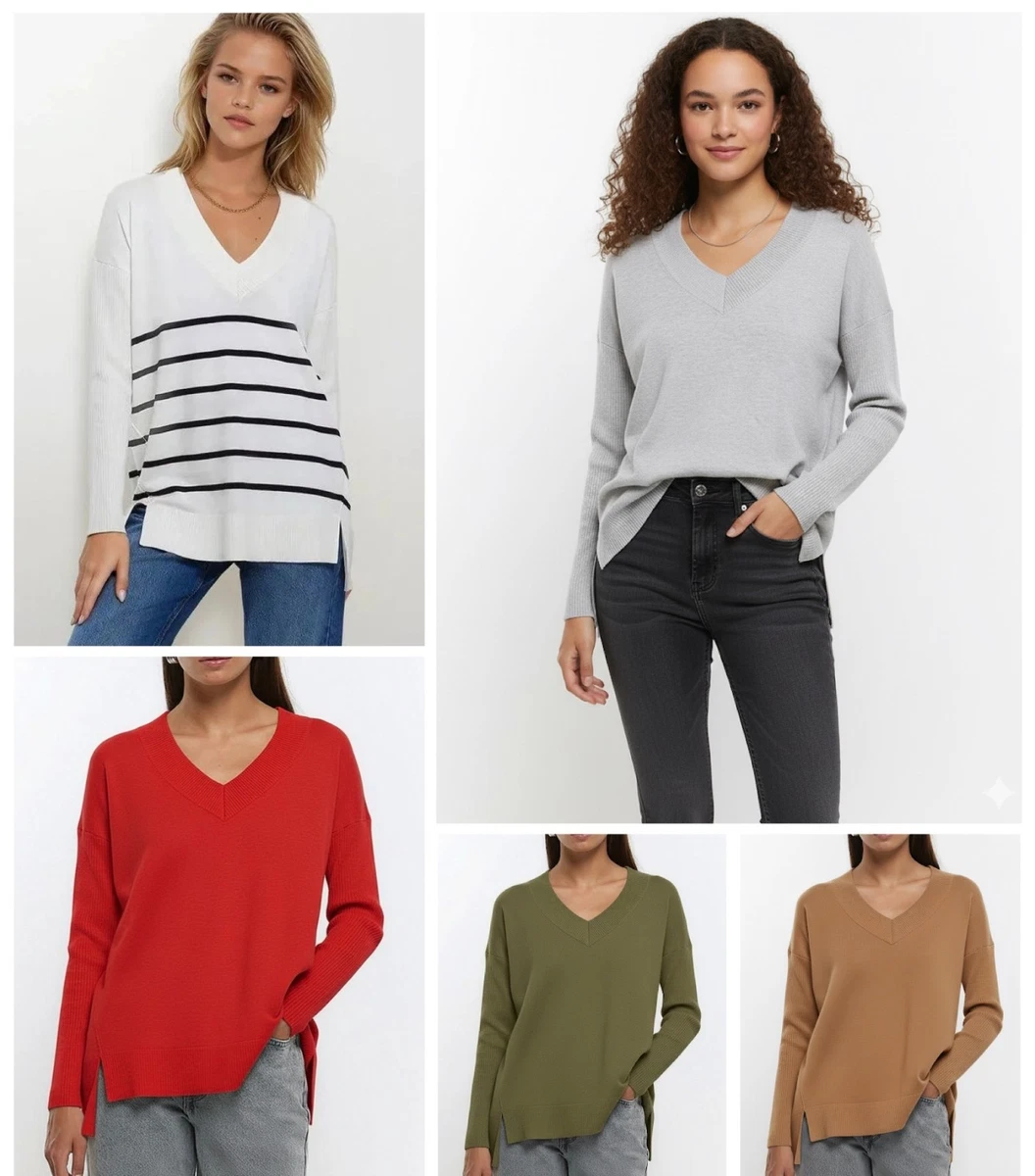 Haut Femme River Island Gris Taille 10 - 70% Coton 30% Polyester Occasion TBÉ