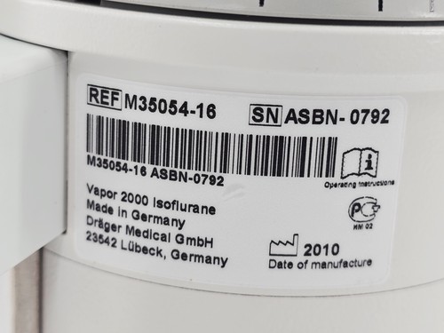 Mindray M35054-16 Isoflurane Vaporizer with Quick Fill Adapter AS IS - Picture 14 of 14