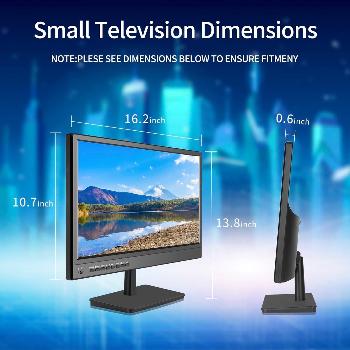 Jexiop 17inch TV Small Flat Screen TV with ATSC Digital Tuner-HDMI