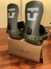 Attacchi snowboard Union Force verde militare medi nuovi con scatola
