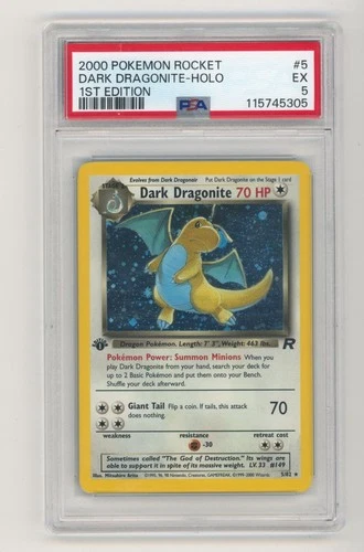 DARK DRAGONITE 2000 POKEMON ROCKET 1ST EDITION HOLO 5/82 PSA 5