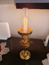 Elegante Lampada a Olio Antica in Ottone - Elettrificata e Funzionante