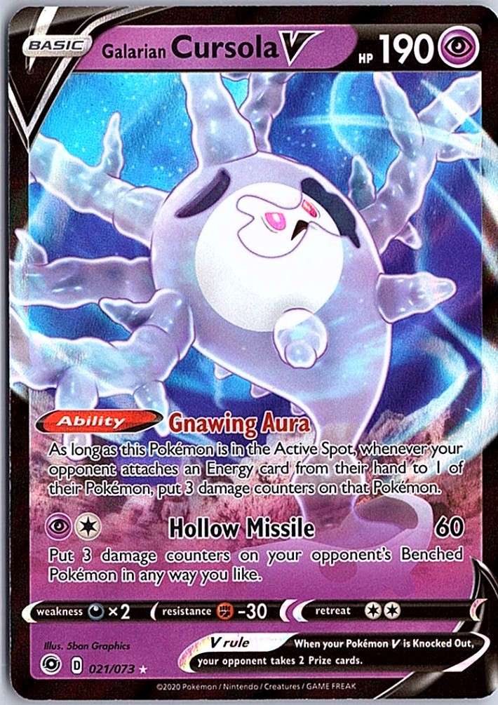 Galarian Cursola V Ultra Rare Champion's Path 21/73 NM Pokemon
