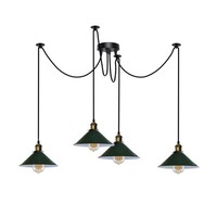 Pendelleuchte Kronleuchter HäNgelampe 4 Flammig Retro LüSter Vintage Metall E27
