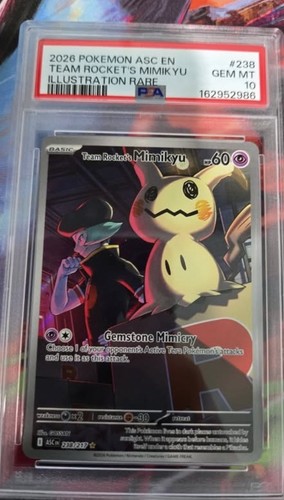 Pokemon TCG ASC Team Rocket's Mimikyu 238/217 IR Holo English PSA 10