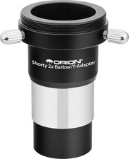 Orion 1.25" Shorty 2x Barlow Lens and Camera T-adapter 08472