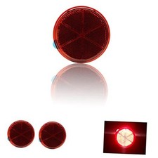 Reflector Self Adhesive Round 80mm Safety Waterproof Stick on for 2pcs Red