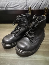 Dr Martens Youth Lace Up Side Zip Ankle Combat Boot 1460 Black Leather Size 10