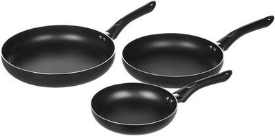  Amazon Basics Pfannenset 20/25/30 cm, Antihaftbeschichtung, schwarz