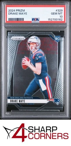 2024 PANINI PRIZM #329 DRAKE MAYE RC PATRIOTS PSA 10