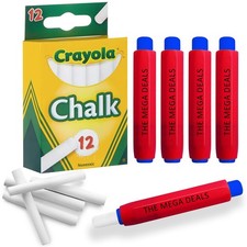 Chalkboard Chalk 12 Pack White Chalk, Thin Chalks 1 Count Pack of 12 ,