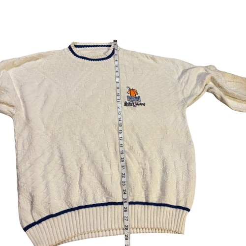 Vintage 1992 NBA All-Star Weekend Orlando Crewneck Sweater Textured Knit - Picture 9 of 10
