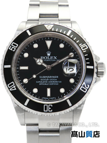 ROLEX Submariner Date 16610LN Black Case Size 40mm Men's Used Watch #51312