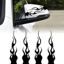 4 Pcs 5.9'' Black Flame Reflective Vinyl Decal Sticker for Car, M Color: Black