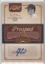 2011 Playoff Prime Cuts Prospect Signatures Century Gold 7/49 CJ Cron Auto 0af