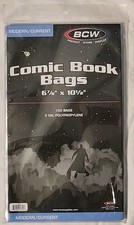 100-BCW Current Modern 2-Mil Polypropylene Comic Book Bags 6   x 10    Acid Free
