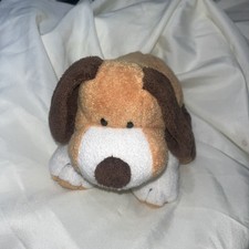 Ty Pluffies Whiffer Puppy Dog White Brown Tan Plush Tylux 2002 Stuffed Animal