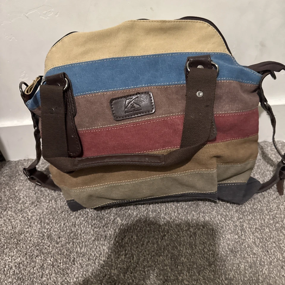 Bolso Mensajero Kaukko Unisex Marrón Lona Hombro Bandolera Eslinga Foto 3 de 3