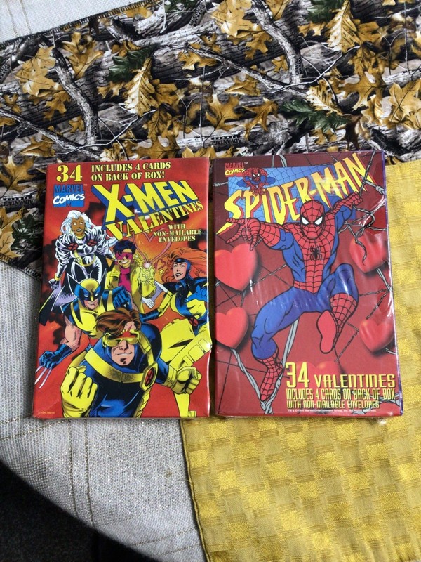 SEALED VINTAGE 1995 X-MEN & SPIDER-MAN  VALENTINES DAY CARDS ~2  BOXES OF 34