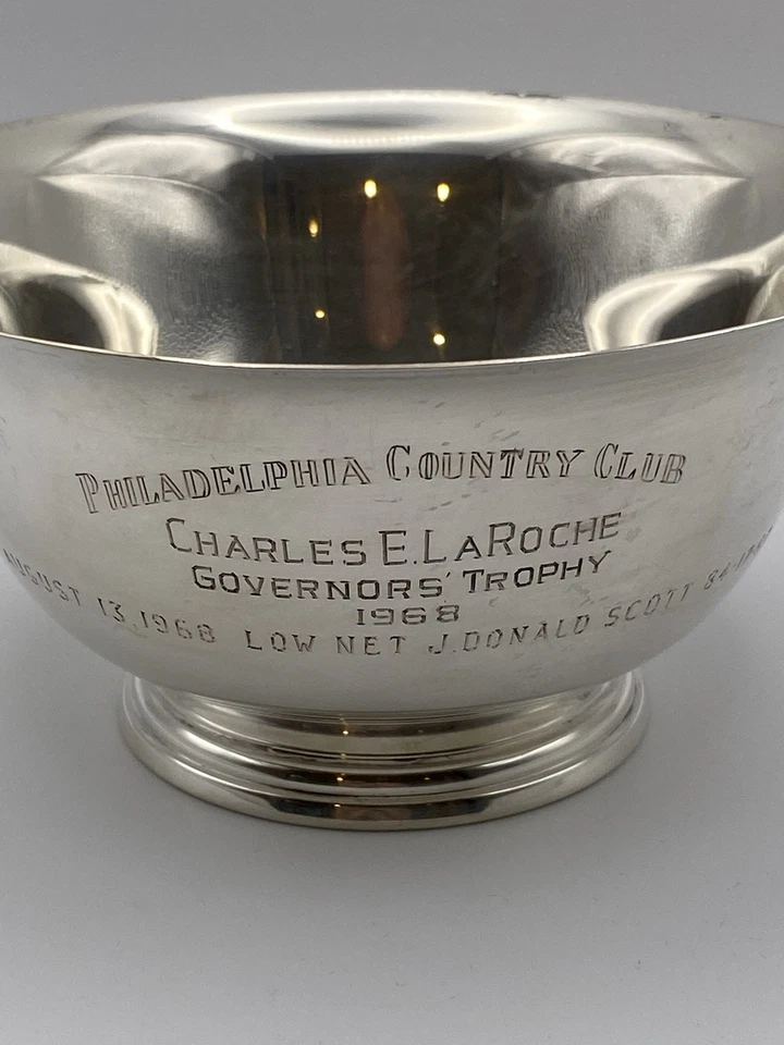 Tazón trofeo vintage Philadelphia Country Club Sterling Foto 2 de 4