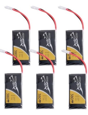 Tattu 380mAh 25C 3.7V 1S Lipo Battery Pack with Molex Jst Plug ( 6pcs) 