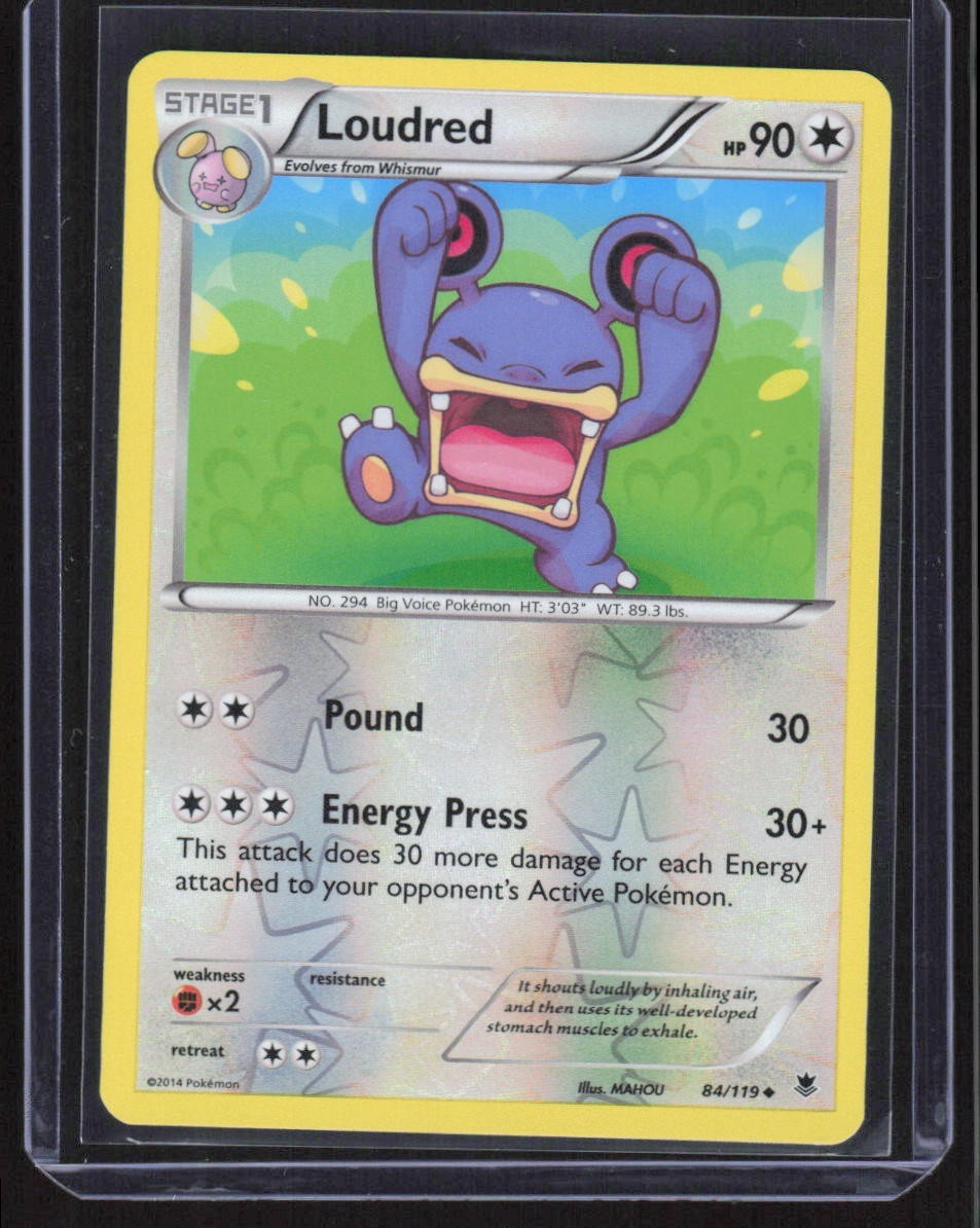 Pokémon TCG Loudred #84/119 Reverse Holo 2014 XY: Phantom Forces