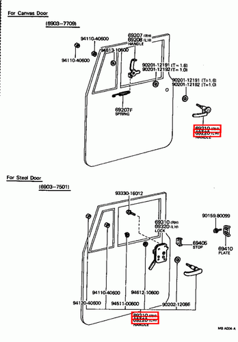 Genuine Toyota LandCruiser HJ47 HJ45 FJ45 FJ43 Front LH & RH Outside Door Handle - Picture 12 of 12