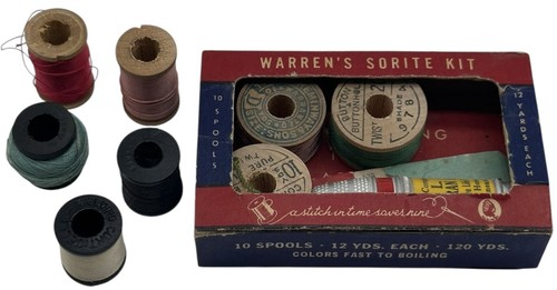 Warren’s Sorite Kit ~ W Warren Thread Works Westfield MA ~ Realsilk Mending Kit - Picture 2 of 16