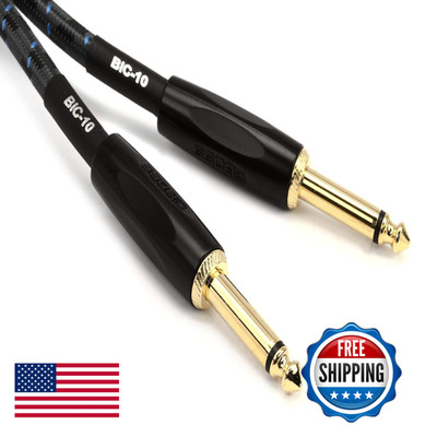 Boss 10-Feet 3M Instrument Cable Straight Jack Bic-10 1/4