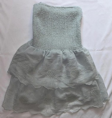 KIRIOUS Los Angeles Light Blue Sundress  Layered Lace Mini Dress L Worn Once