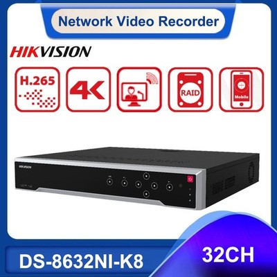 Original Hikvision 4K 32CH No POE NVR DS-8632NI-K8 2U Network Video Recorder