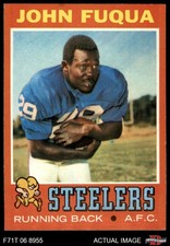 1971 Topps #76 John Fuqua Steelers RC Morgan St 7 - NM