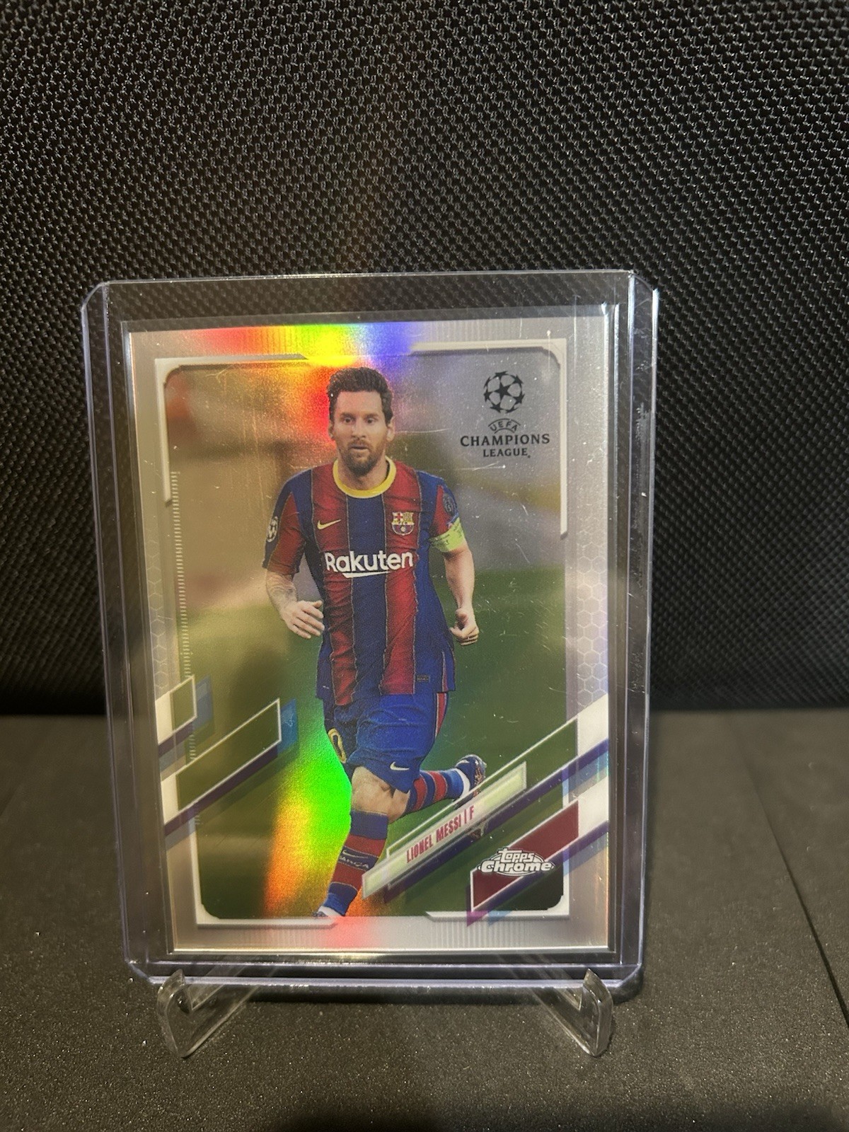 Topps 2020-21 Chrome UCL Lionel Messi FC Barcelona Refractor Lot 3 Cards view 5