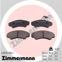 Zimmermann Bremsbelagsatz Scheibenbremse 23919.195.1 FüR Fiat Jumper Boxer 23919