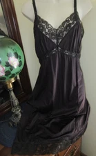 vintage 60s GAYMODE BLACK NYLON mega LACE full slip SISSY size 40