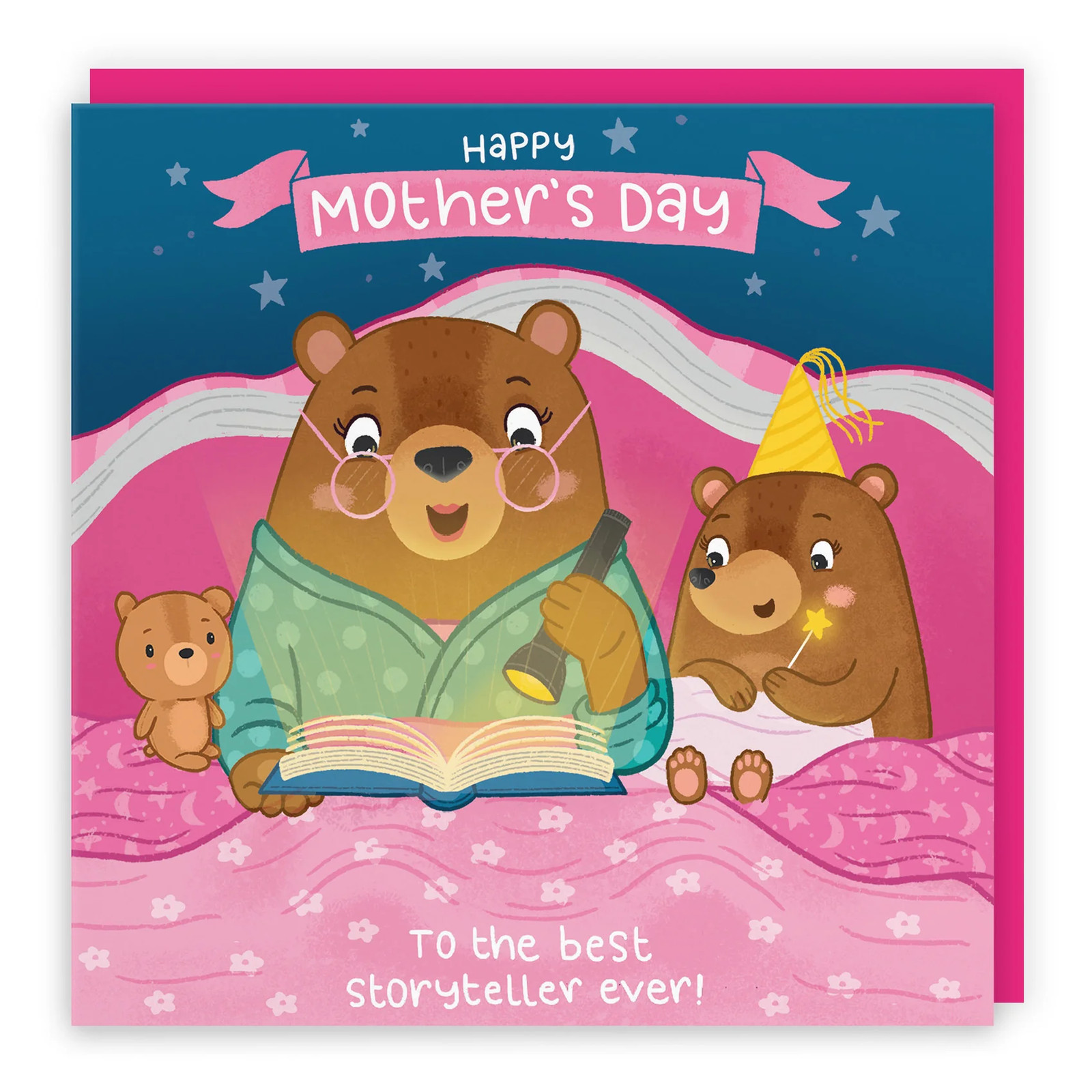 Bedtime Story Cute Mother's Day Card Girl Bear Cute Bears