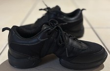 Women Energetiks Dance Sneaker Black Leather And Mesh Upper Size US8 24.1CM