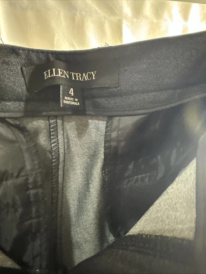 Pantalones de vestir de mezclilla azul oscuro para mujer Ellen Tracy talla 4 nuevos sin etiquetas Foto 3 de 4