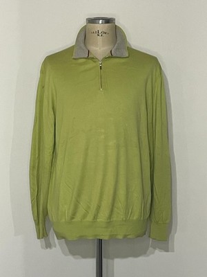 LORO PIANA Baumwolle Cotton Pullover Zip 3/4 Strickpullover 