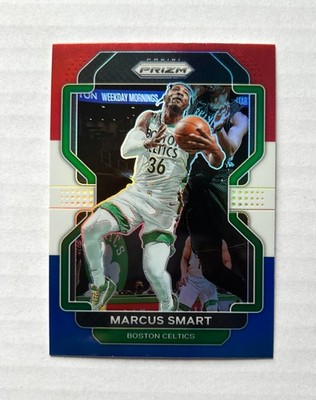 2021/22 Panini Prizm, Marcus Smart, Red White & Blue Prizm #43 Celtics