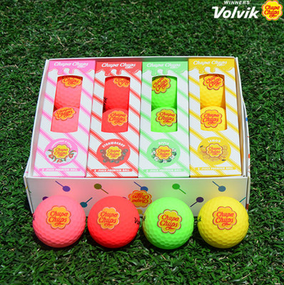 Volvik Chupa Chups Colored Golf Balls 1 Dozen 12 Pack 2 Piece Matte Color New