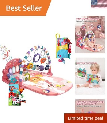Soft & Safe Tummy Time Activity Mat with Kick Piano   For Newborns 0-12